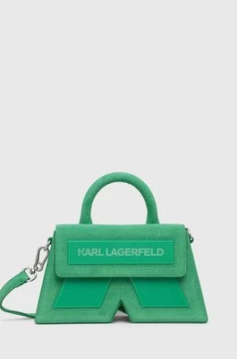 Karl Lagerfeld torebka zamszowa kolor zielony