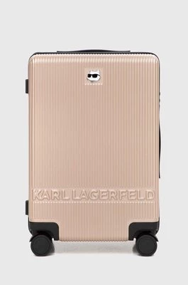 Karl Lagerfeld walizka kolor beżowy