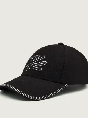 Karl Lagerfeld Wełniana bejsbolówka k/autograph