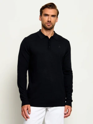 Karl Lagerfeld Wełniane polo | Regular Fit czarny