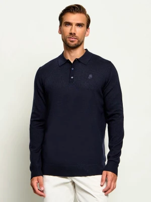 Karl Lagerfeld Wełniane polo | Regular Fit granatowy