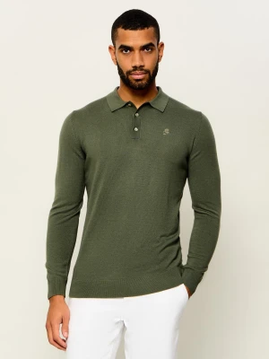 Karl Lagerfeld Wełniane polo | Regular Fit oliwkowy
