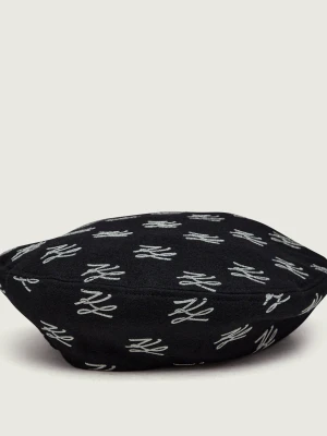 Karl Lagerfeld Wełniany beret K / Autograph czarny