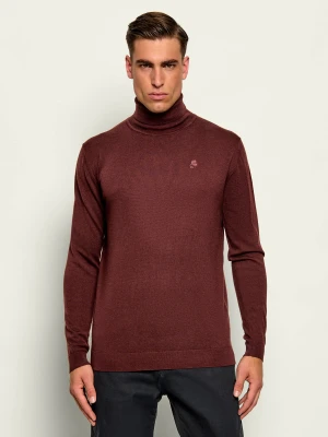 Karl Lagerfeld Wełniany golf | Regular Fit bordowy