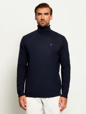 Karl Lagerfeld Wełniany golf | Regular Fit granatowy