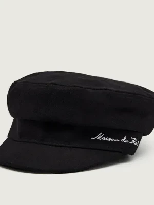 Karl Lagerfeld Wełniany kaszkiet K/sketch Baker Boy