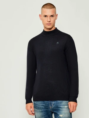 Karl Lagerfeld Wełniany półgolf | Regular Fit granatowy