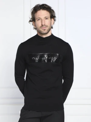 Karl Lagerfeld Wełniany sweter | Regular Fit czarny
