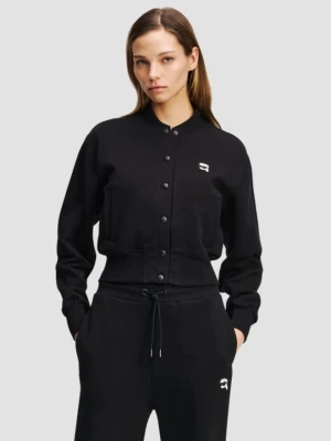 KARL LAGERFELD Сzarny damski bomber Ikon Patch Buttons, Rozmiar L