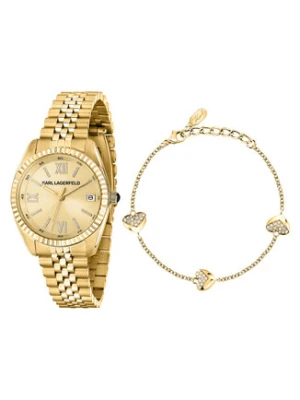 KARL LAGERFELD Zestaw zegarek i bransoletka R0553108501 Złoty