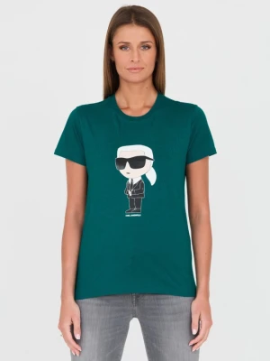 KARL LAGERFELD Zielony damski t-shirt Karl, Rozmiar M
