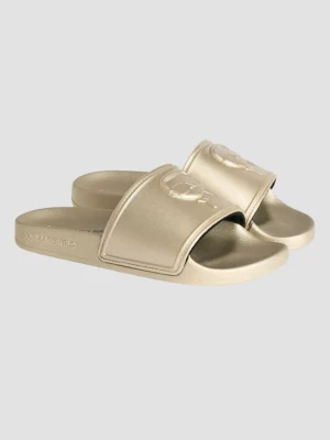 KARL LAGERFELD Złote klapki damskie KONDO 2.0 Karl NFT Relief, Rozmiar 40