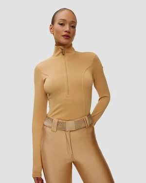 Karmelowy Golf Narciarski Damski Goldbergh Gold Exclusive Rosalia