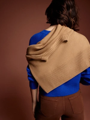 Karmelowy sweter z wełny merino Taranko CIEMNY BEŻ