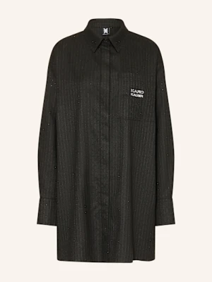 Karo Kauer Koszula Oversized Z Ozdobnymi Kamykami schwarz