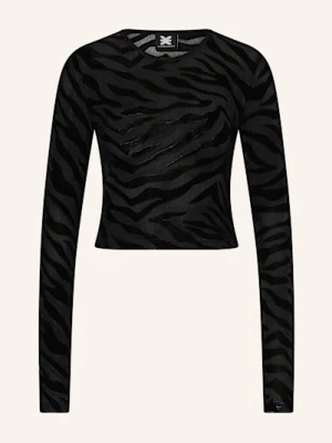 Karo Kauer Krótka Koszulka Z Długim Rękawem Z Siateczki schwarz