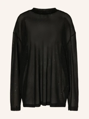 Karo Kauer Oversized Koszulka Z Długim Rękawem Z Siateczki schwarz