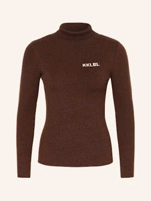 Karo Kauer Sweter Z Golfem braun