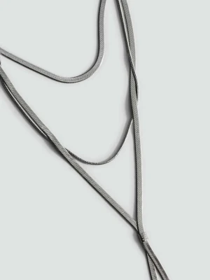 Kaskadowy naszyjnik łączony srebrny - Kobieta - Rozmiar uniwersalny - MANGO