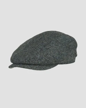 Kaszkiet Wełniany Męski Stetson Driver Cap Wool Herringbone Zielony
