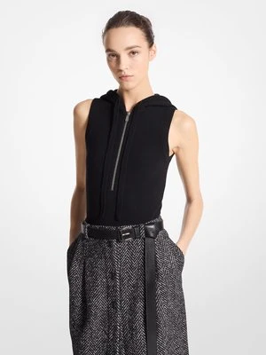 Kaszmirowe body bez rękawów z kapturem MICHAEL KORS COLLECTION