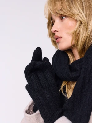 Kaszmirowe rękawiczki w czarnym kolorze TARANKO