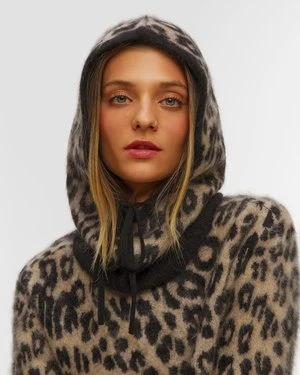 Kaszmirowy Komin Damski Kujten Sybel Fluffy Leopard