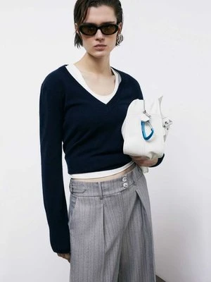 Kaszmirowy sweter z dekoltem w szpic PATRIZIA PEPE