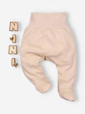 Kawowe półśpiochy niemowlęce z bawełny organicznej dla chłopca NINI