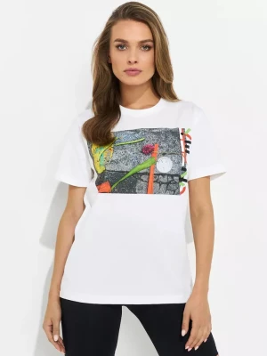 Kenzo Bawełniany biały t-shirt z nadrukiem