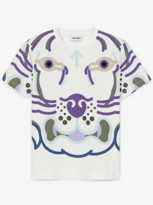 Kenzo Biały t-shirt z kolorowym nadrukiem