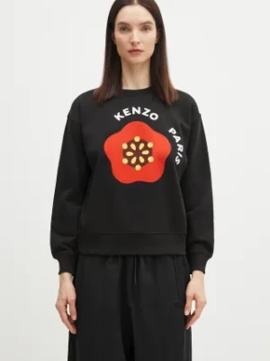Kenzo bluza bawełniana damska kolor czarny wzorzysta FF52SW1894MF.99J