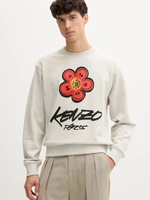 Kenzo bluza bawełniana Kenzo x Futura męska kolor szary z nadrukiem FF65SW2524MC