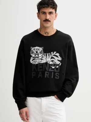 Kenzo bluza bawełniana męska kolor czarny z aplikacją FF55SW2634MF.99J