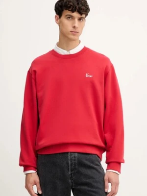 Kenzo bluza bawełniana męska kolor czerwony z nadrukiem FF65SW2594MF
