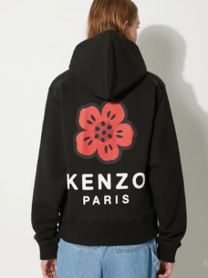 Kenzo bluza Boke Placed damska kolor czarny z kapturem z aplikacją FE62SW1624MT.99J