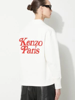 Kenzo bluza by Verdy Sweat Cardigan damska kolor biały z aplikacją FE52SW1284ME.02