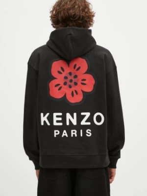 Kenzo bluza Gots Boke Oversized Hoodie męska kolor czarny z kapturem z nadrukiem FE65SW2274MT.99J