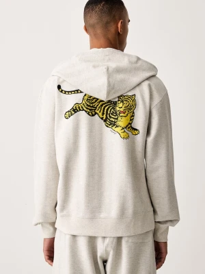 Kenzo bluza z kapturem męska bawełniana szary