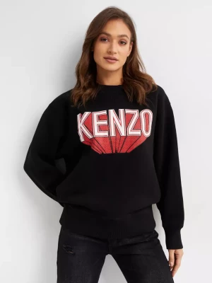 Kenzo Czarna bawełniana bluza z nadrukiem