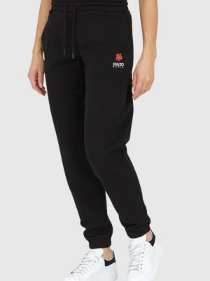 KENZO Czarne spodnie dresowe damskie z kwiatkiem, Rozmiar XS