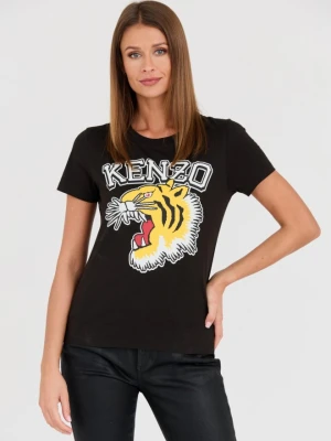 KENZO Czarny damski t-shirt Tiger Varsity crewneck, Rozmiar S
