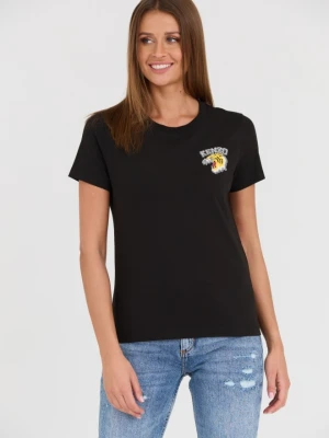 KENZO Czarny damski t-shirt WITH 'TIGER VARSITY' PRINT, Rozmiar XS