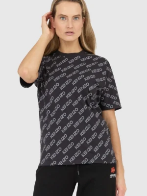 KENZO Czarny t-shirt damski w logo, Rozmiar S