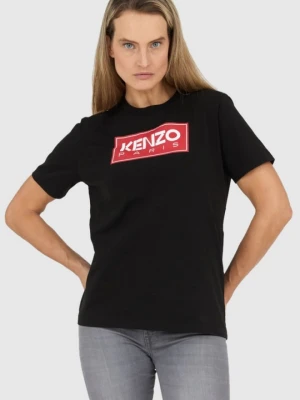 KENZO Czarny t-shirt damski z czerwonym logo, Rozmiar XS
