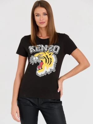 KENZO Czarny t-shirt Tiger Varsity crewneck