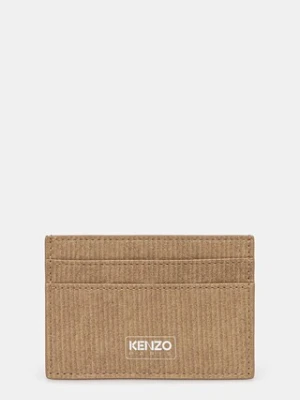 Kenzo etui na karty skórzane Card Holder kolor beżowy FF62PM100L06