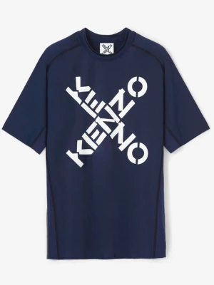 Kenzo Granatowa koszulka slim-fit Sport