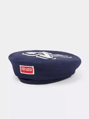 Kenzo Granatowy beret z logo