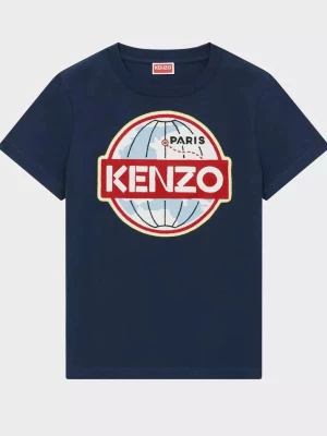 Kenzo Granatowy t-shirt "Kenzo World"